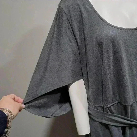 eShakti zapelle bat wing jersey cape midi pocket dress L - Picture 3 of 6